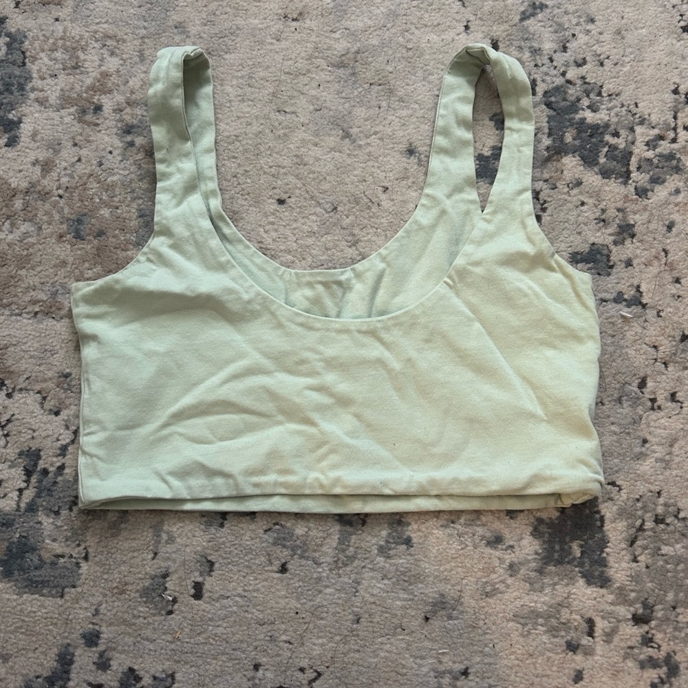 Cotton on mint scoop neck crop tank